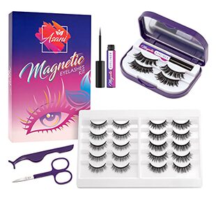 新品 Eyelashes Pair Reus and Eyeliner Magnetic Asanie Kit