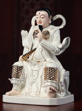 新品戴玉a堂陶瓷《雷祖》九天应元雷神普化天尊神像供奉家用清罡