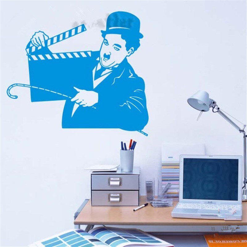 极速电影人物墙贴搞笑喜剧演员卓B别林剪影画像幼儿园影视文化表