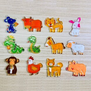 极速韩国AMOS儿童创意DIY画笔绘E画十二星座公主生肖手工免烤胶画