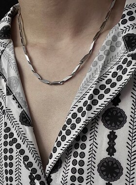 极速复古港风g菱形项链男潮流嘻哈钛钢简约个性搭配衣服素链子百