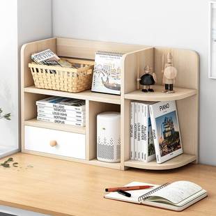 极速牀头柜上f放的小书架创意书桌置物架北欧收纳层架高中生桌面