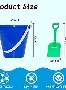 新品Holady 5 Inch Sand Beach Buckets Pail with BeWach Shov