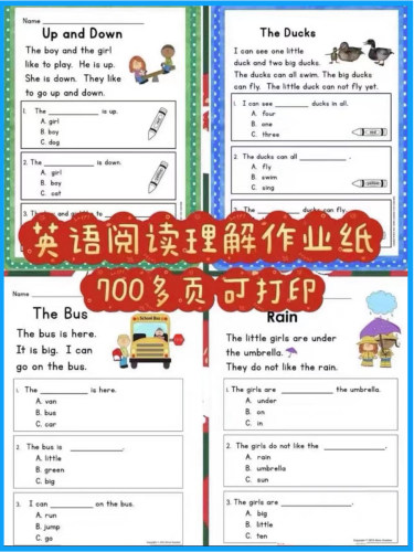 英语原本分级阅读理解guided reading从简到易可打印小学阅读理解