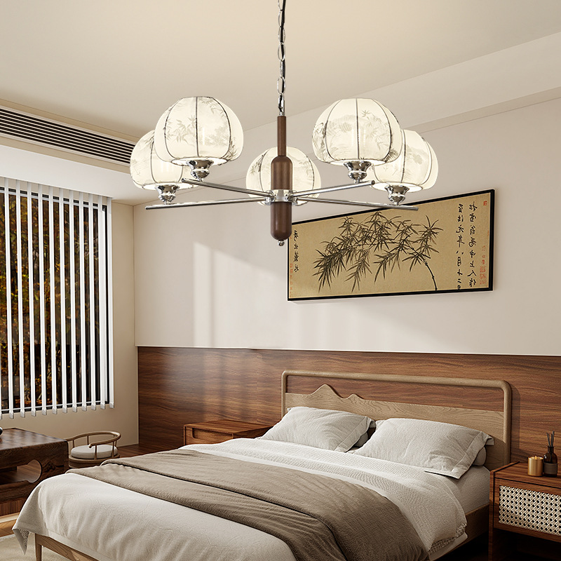 宋氏美学吊灯客厅中古吊灯餐厅卧室吊灯美式复古大气布艺led法式