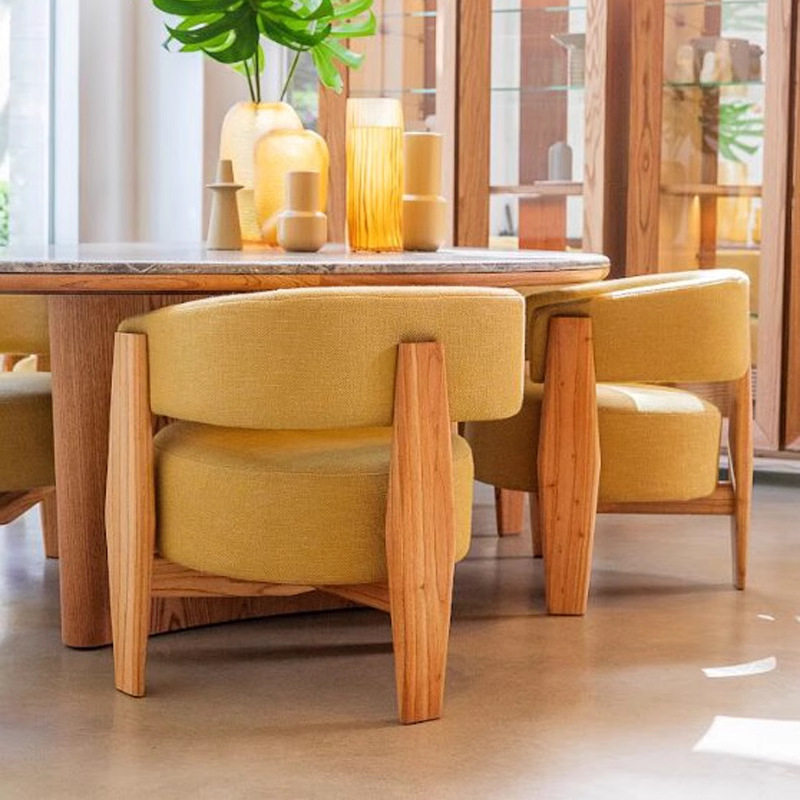 北欧实木单人沙发椅现代简约休闲椅子设计师创意布艺扶手靠背凳子