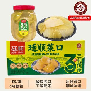 廷顺菜口1KG潮汕特产咸菜南姜杂咸下饭菜早餐配粥泡菜芥菜瓶装
