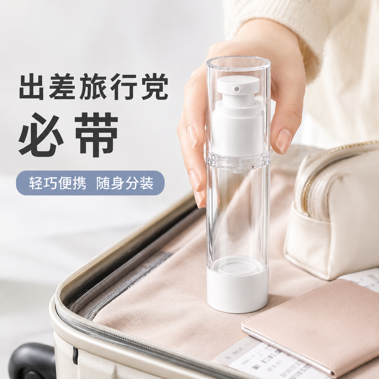真空分装瓶按压式旅行分装水乳护肤品面霜便携随身卸妆精油小瓶子