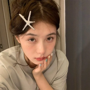 韩国ins博主海星夹子甜酷风出街鸭嘴几何侧边发夹刘海爆款 复古