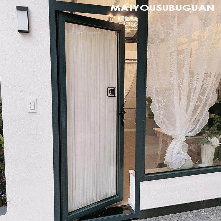 「百褶」魔术贴免打孔绷纱帘轻盈玻璃门帘白色雪纺纱遮光窗帘定制