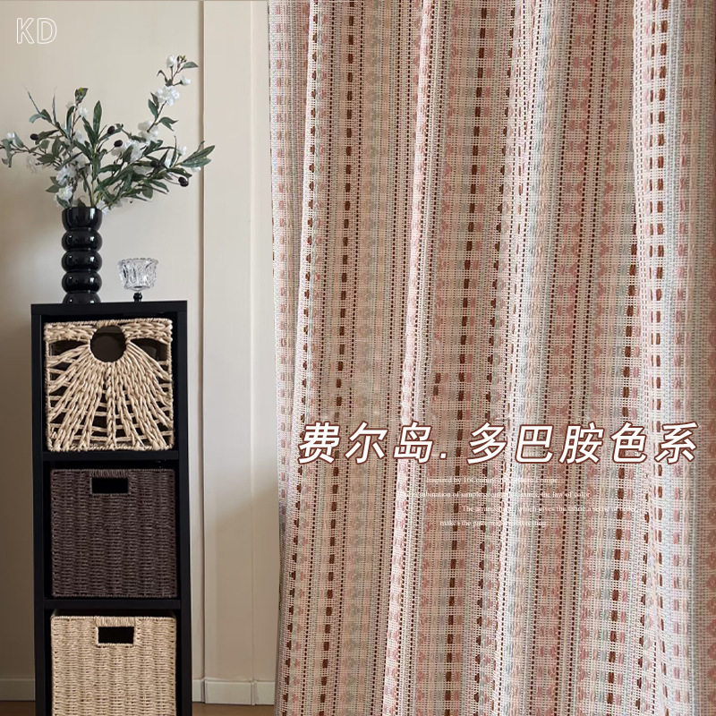 遮光窗帘亦布亦纱客厅卧室轻奢网红酒店布艺纱帘批发工厂帘提花帘