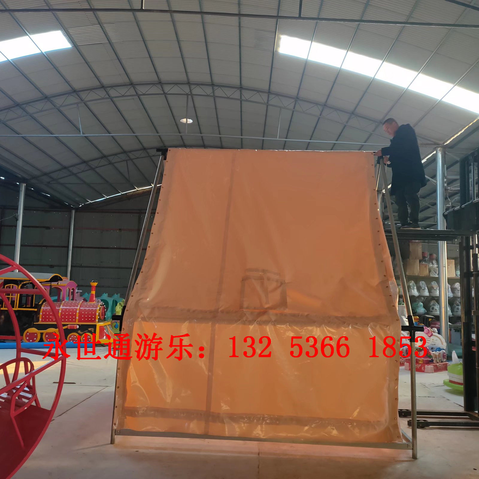 移动露营钢架PVC帐篷出口拼装家庭休息屋3*3米野餐房设备可铺地板