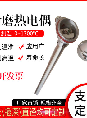 上海WRN-131NM耐磨热电偶 WRNM130M合金钢600度耐磨 电厂化工常用