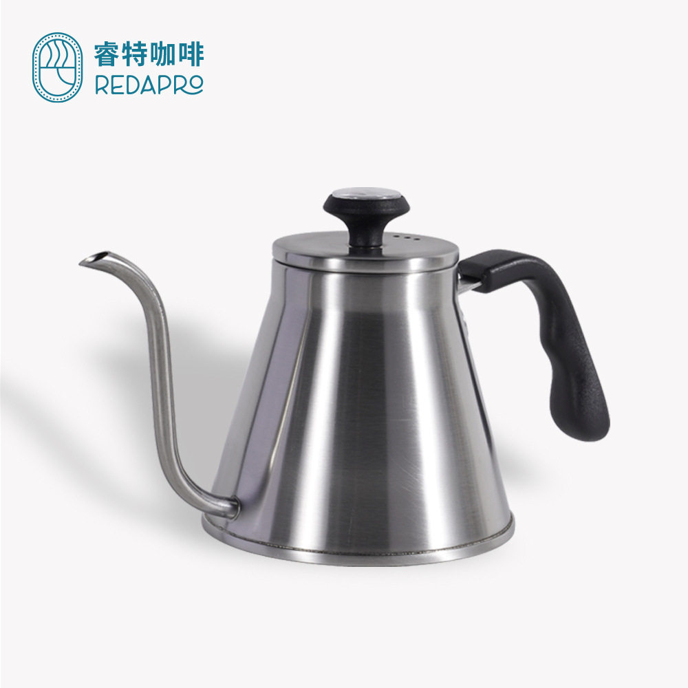 不锈钢厚复合底手冲咖啡壶户外露营带温度计电磁炉烧水细口壶1.2l