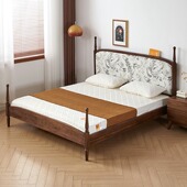 北欧复古花园床1.8米软包实木床黑胡桃木床布艺1.5樱桃木简约婚床