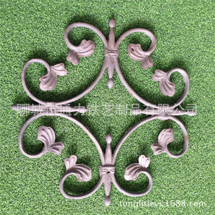 河南濮阳厂家铸铁花件 铁艺配件 铸造花件门顶花