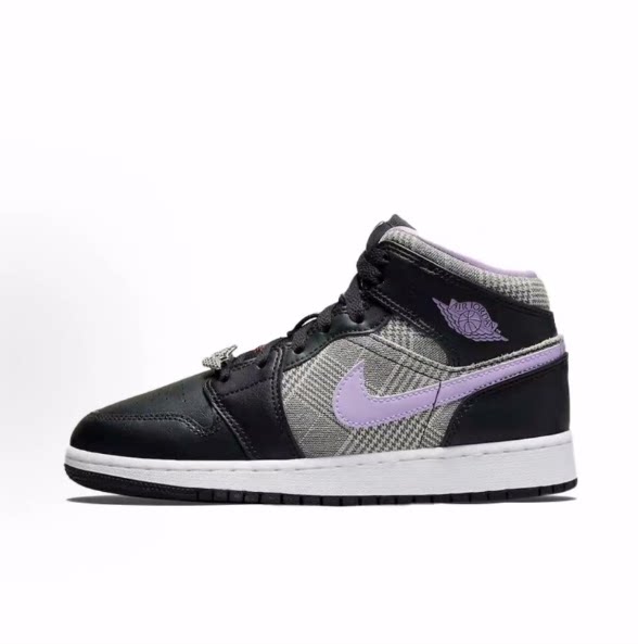 JordanAir Jordan 1 合成革帆布 中帮 篮球鞋 男女同款