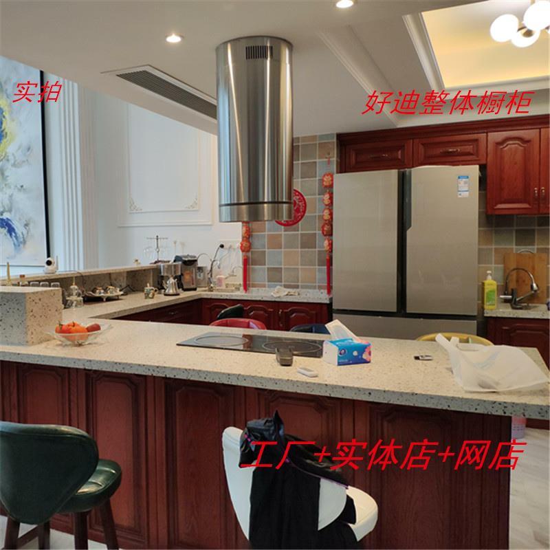 深圳整体厨房定做 实木橱柜 石英石台面 现代欧式灶台柜 2990元米