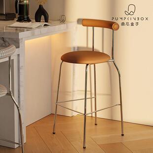 北欧高脚凳家用复古酒吧吧台椅奶茶店前台高脚椅现代简约餐椅台凳
