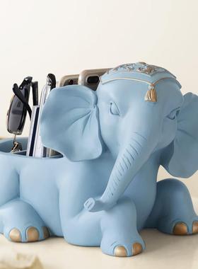 简约现代北欧大象遥控器收纳盒摆件创意家居客厅茶几桌面装饰摆设