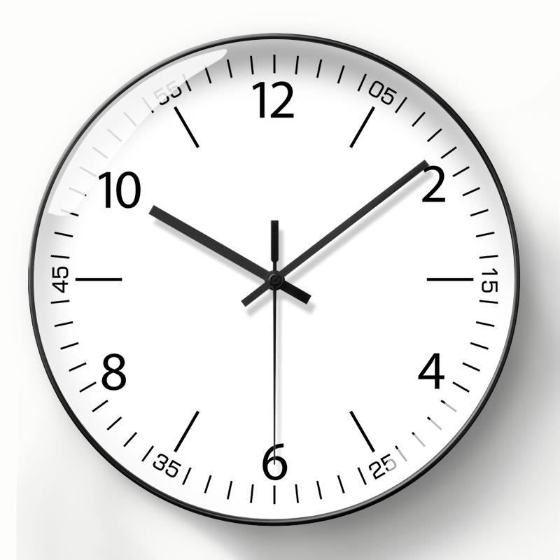 网红静音挂钟客厅轻奢时尚家用卧室挂墙石英钟表自动对时钟电波钟