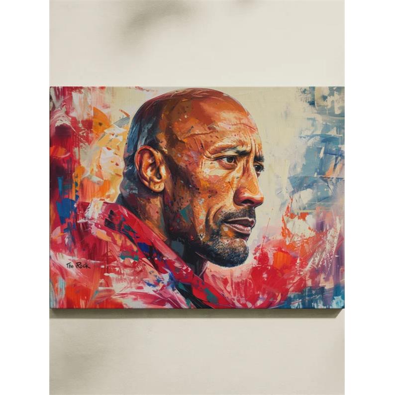 怀旧覆古装饰画有框挂画墙壁健身电影海报巨石强森黑白励志海报