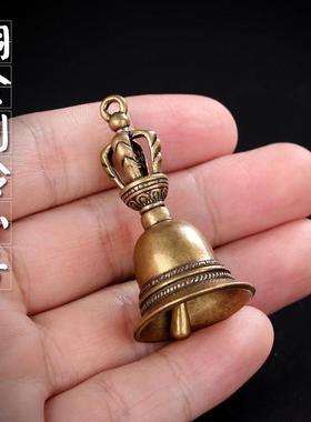 黄铜仿古金刚铃吊坠随身男女配饰情侣项链家用五股金刚铃杵小号纯
