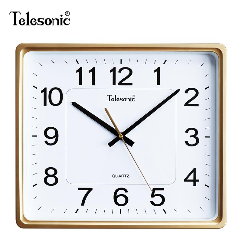 天王星静音挂钟方形客厅家用现代办公石英钟钟尚简约钟表创意时钟