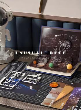 UNUSUAL 现代样板间儿童房太空宇航员主题组合摆件男孩房书桌饰品