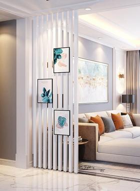 现代简约实木屏风隔断客厅入户木条栅格办公室木质立柱装饰条免打