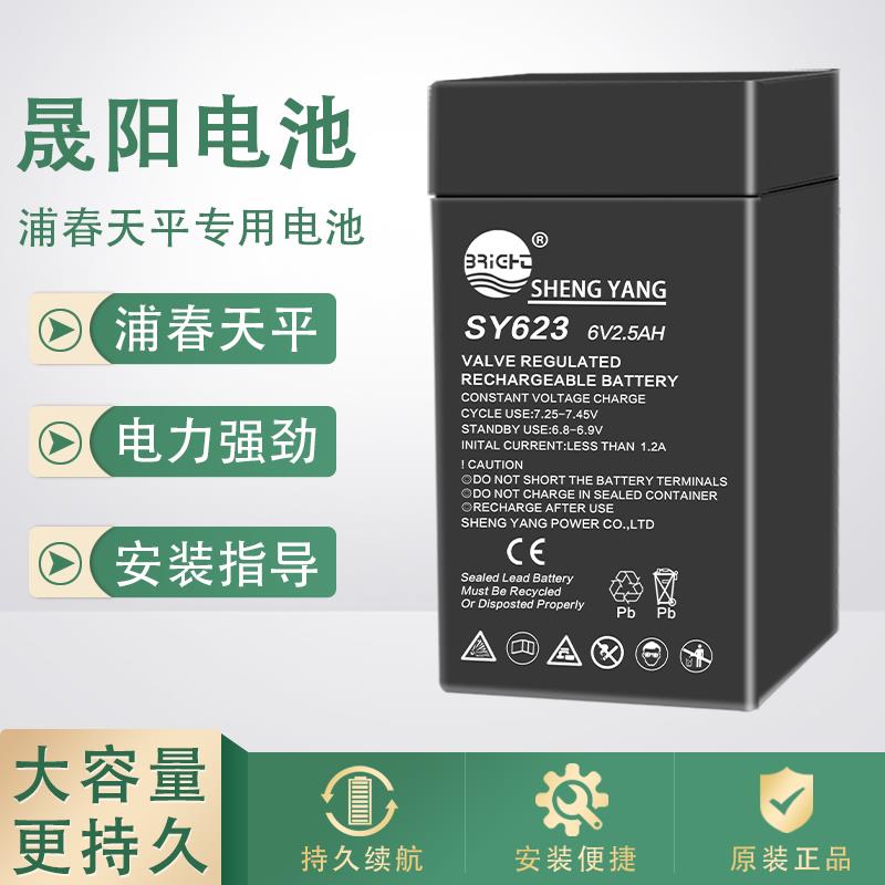 浦春电子天平原装电池SY623SY625蓄电池6v2.5AH蒲春电子秤电瓶