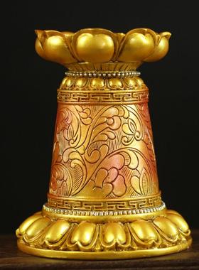 八吉祥金黄色手摇底座仿玉佛像底座莲台莲花座 包邮