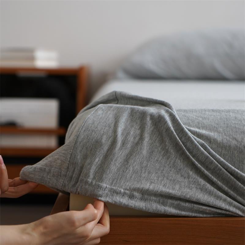 柔软全棉针织棉床笠单品1.5m1.8m日式简约纯色天竺棉床单床笠单卖