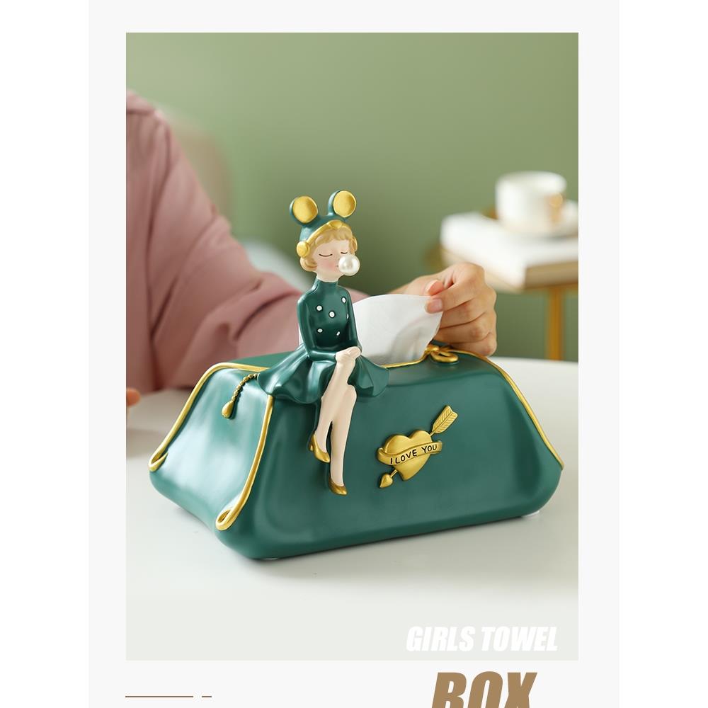 纸巾盒欧式轻奢高档卫生纸盒家用客厅茶几餐桌简约现代装饰艺术摆