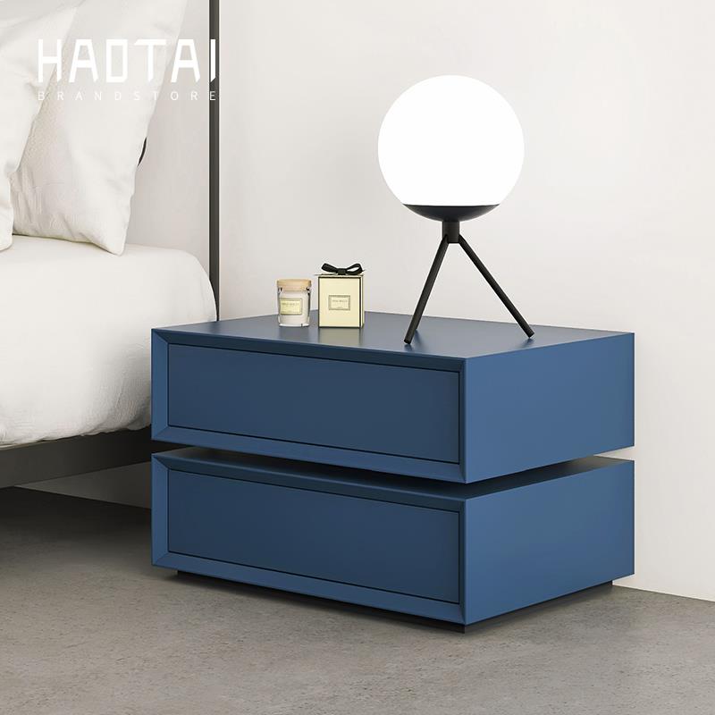 烤漆床头柜意式极简可旋转设计师斗柜简约现代卧室客厅储物柜子