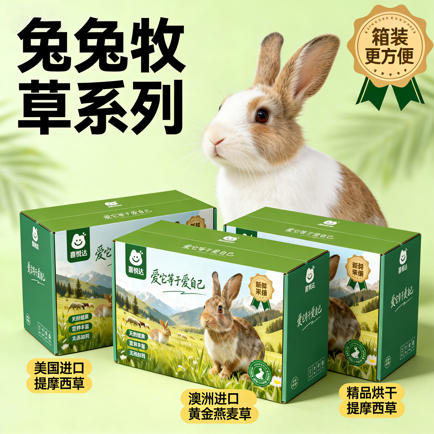 兔子箱装牧草烘干提摩西草晒干黄金澳麦美提龙猫荷兰猪可食用草料,宠物/宠物食品及用品,兔兔干草,淘宝优惠券,粉丝福利购,淘宝优惠卷