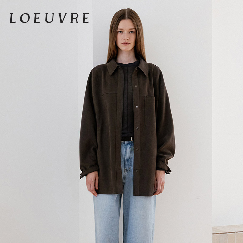 loeuvre仿麂皮皮夹克女