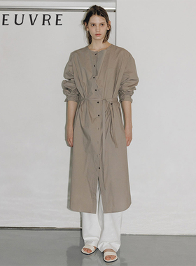 loeuvre日系简约通勤风衣长款外套式连衣裙26春新品女士 SW6SO608