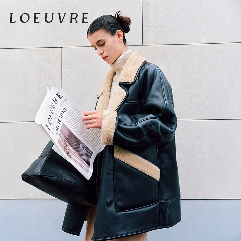 loeuvre郑丽媛同款皮毛一体外套