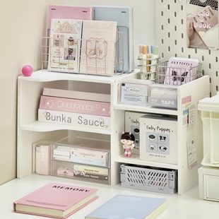 学生宿舍桌面转角置物架桌上拐角收纳书架书桌工位公桌改造