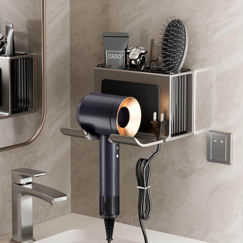 吹风机置物架免打孔卫生间壁挂式电吹风支架浴室风筒收纳架子挂架