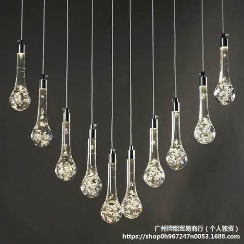 婚庆吊顶装饰透明亚克力水滴吊灯婚礼场景布置道具装饰灯LED灯串