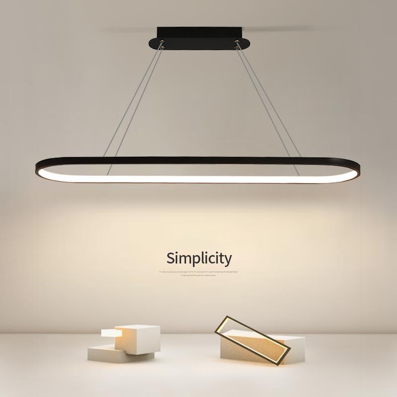 餐厅灯简约现代led北欧灯具创意书房饭厅餐桌吧台办公室长条吊灯