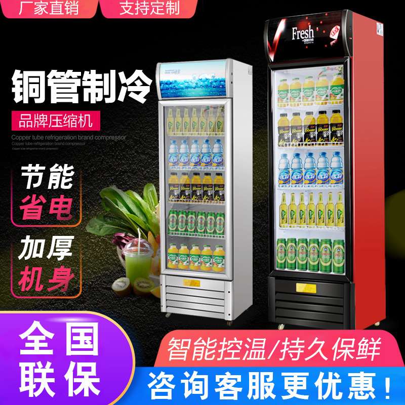 小型商用保鲜柜饭店蛋糕冷饮啤酒柜三门单门双门立式柜冷藏展示柜