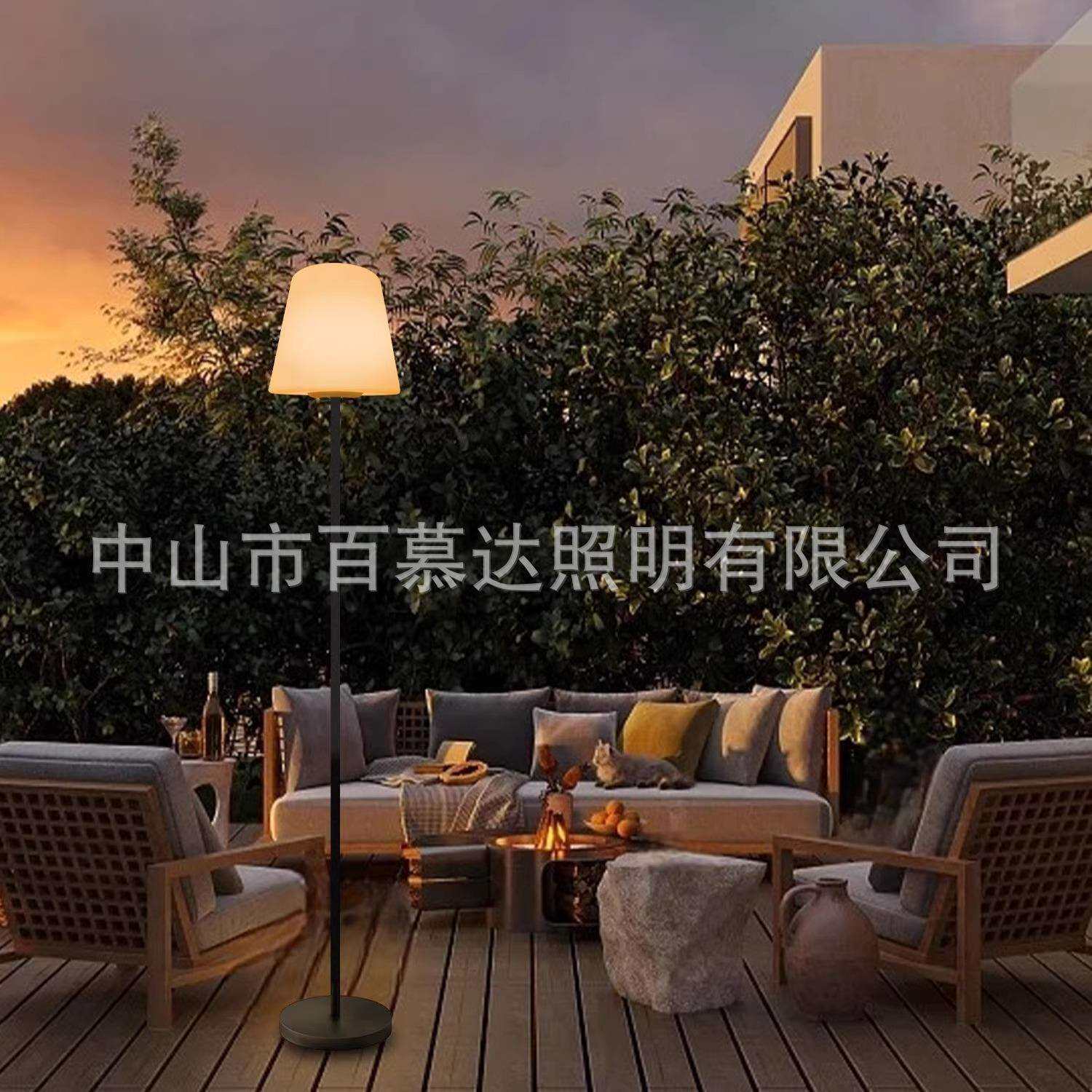 跨境led太阳能落地台灯RGB遥控户外庭院灯民宿景观装饰氛围灯