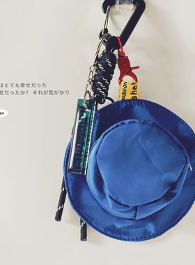 FS新黑色蓝色渔夫帽零钱包耳机硬币小物钥匙扣挂件亚克力滴胶英文