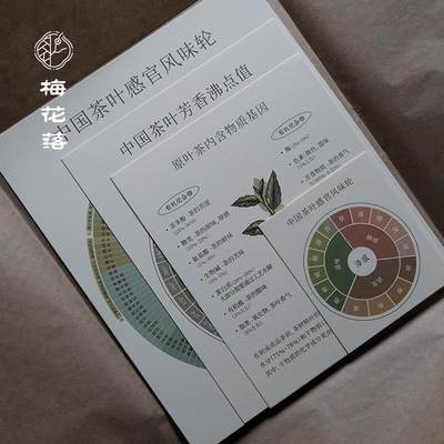 梅花落中国茶叶风味轮茶品鉴香气滋味汤感册子饮茶茶馆茶室可入