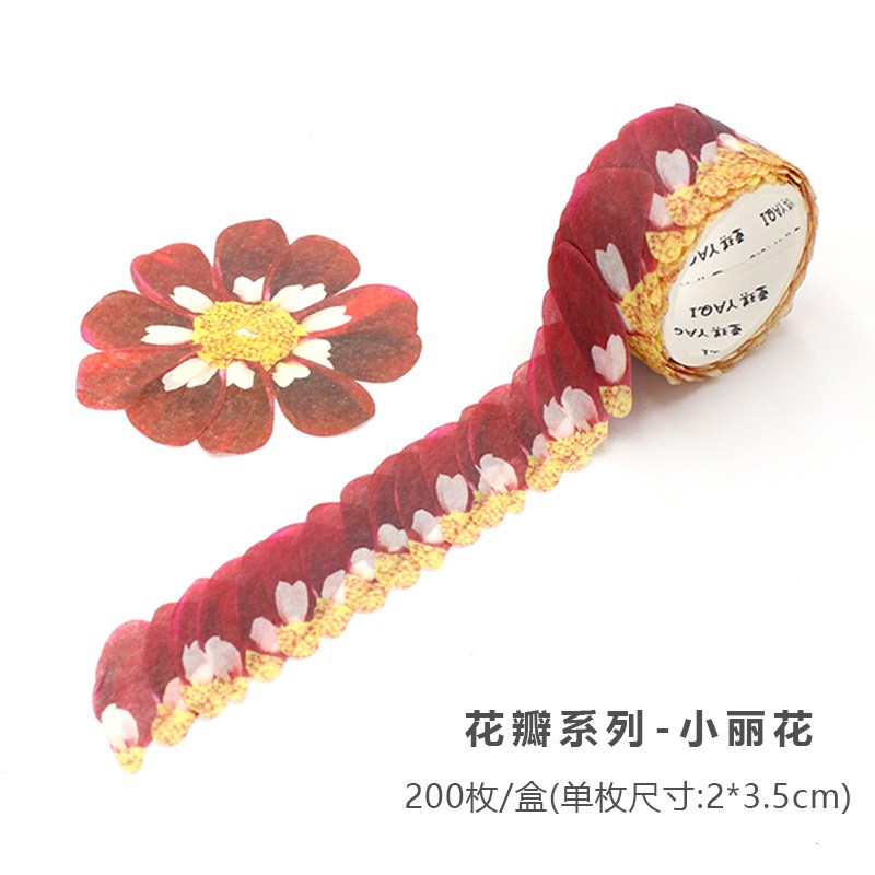 速发200手日日花朵和纸胶带拼贴花瓣贴纸式记枚帐相册装饰素材贴