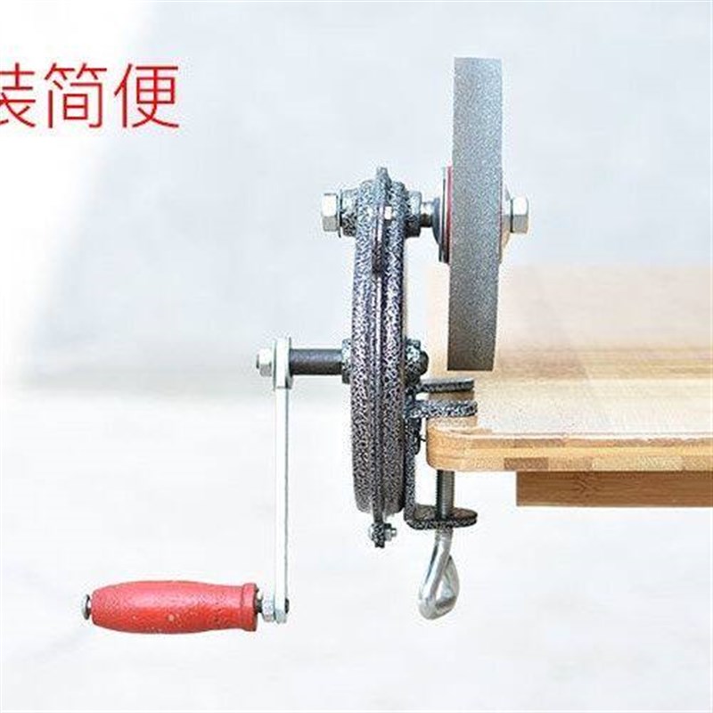 速发手摇砂轮机 细砂家庭用磨刀机 粗砂剪刀机 轴承手动打磨机 磨