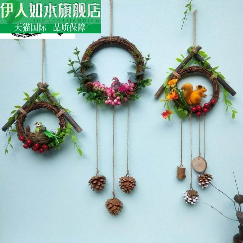 速发花壁挂植物装饰墙面干花假花摆件假叶子吊兰花藤藤条墙上